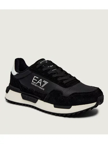 Sneakers | piele întoarsă negru