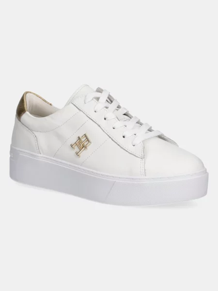 Tommy Hilfiger Сникърси Platform Court Sneaker Metallics бял
