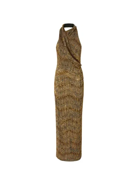 Rochie Missoni cu paiete cu gât halter