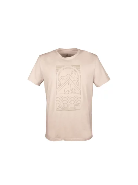 T-shirt AULP BOGUS komfortowy lekki prosty krój beżowa