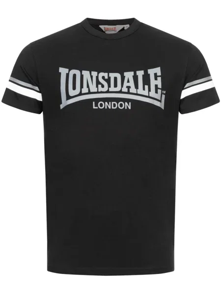 LONSDALE Tricou CREICH gri / negru alb