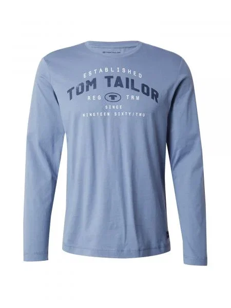 TOM TAILOR Tricou albastru marin / albastru deschis alb