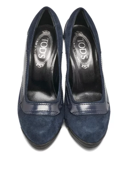 Pantofi cu toc Tod's din piele de căprioară albastru