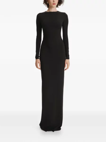 Rochie maxi 2310 Studio cu mâneci lungi lungă de costum negru