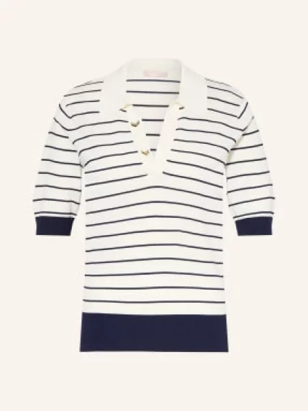 Liu Jo Dzianinowa Koszulka Polo Z Kamieniami Ozdobnymi blau czarne