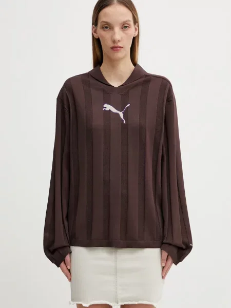 Tričko s dlouhým rukávem Puma T7 hnědé