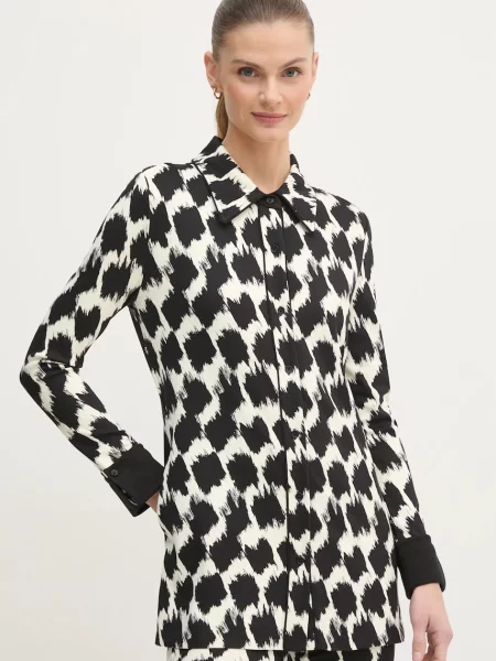 Košile DIANE VON FURSTENBERG regular s klasickým límcem černá