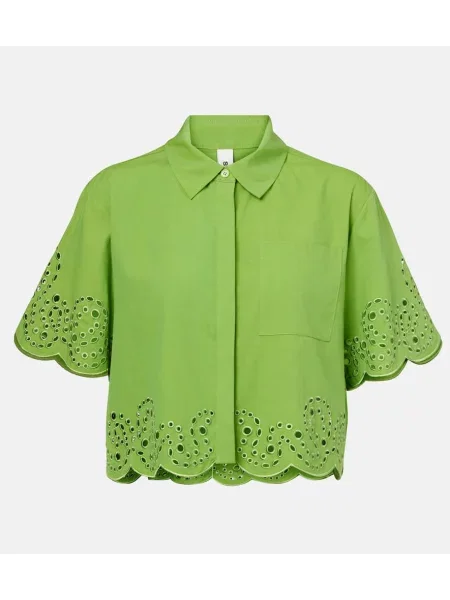 Top Simkhai cu broderie verde