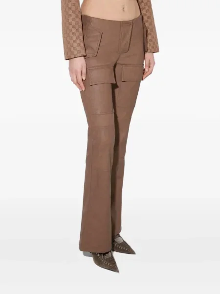 Pantaloni Misbhv din piele maro