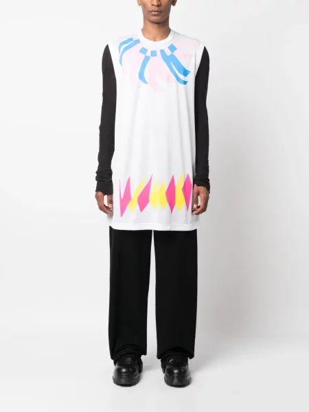 Raštuota ilgas grafika marškiniai Comme Des Garçons Homme Plus balta