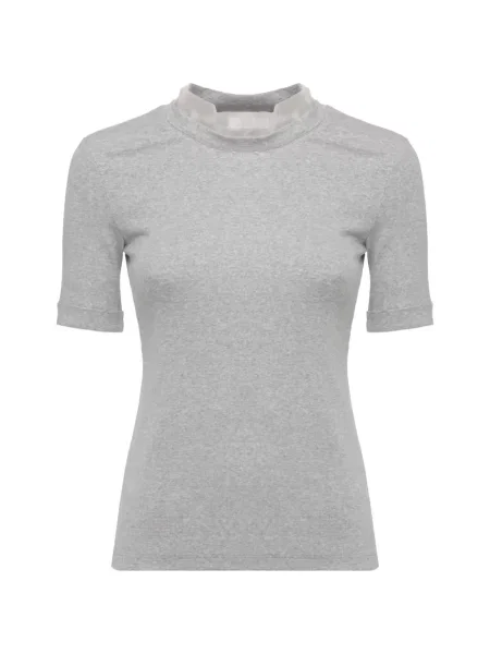 Gulerat scurt tricou Panicale din organza gri