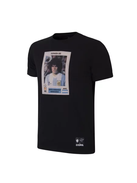 Koszulka dla dorosłych Maradona x COPA Naklejka Piłka Nożna Argentyna czarna