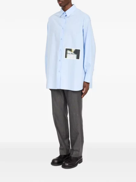 Košulja Mm6 Maison Margiela s printom plava
