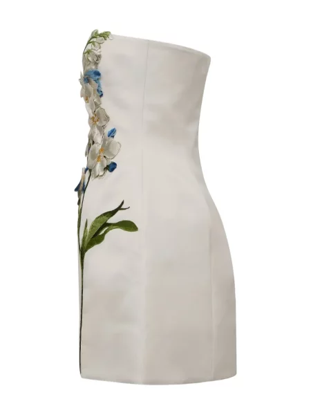 Rochie mini Leo Lin cu model floral alb