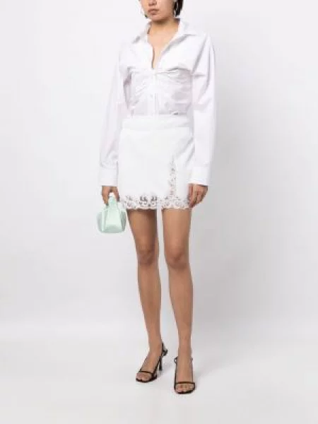 Nėriniuotas juosmuo sijonas Alexander Wang balta