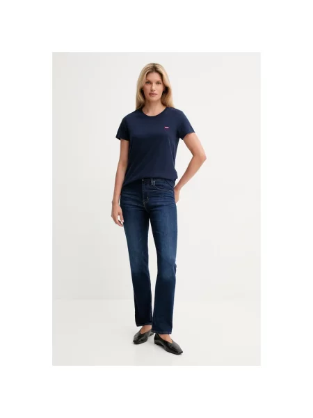 Jeansy straight leg Levi's z wysoką talią niebieskie
