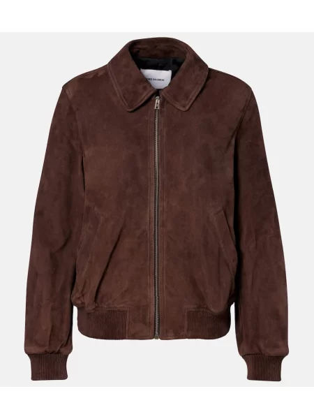 Geacă bomber Yves Salomon din piele de căprioară maro