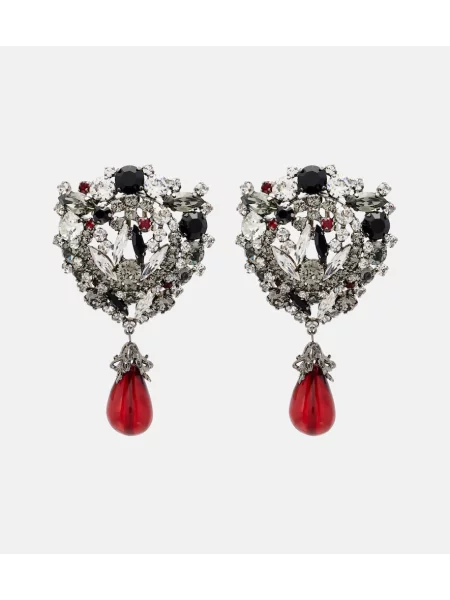 Uhani Saint Laurent s kristali rdeča