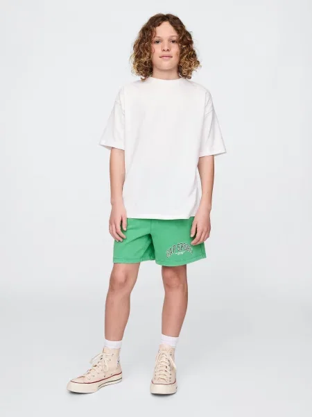 Pantaloni scurți de sport copii Gap alb