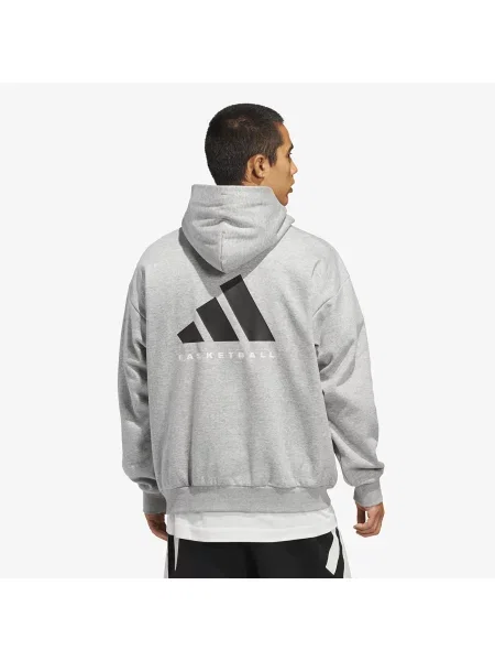 Φούτερ adidas Basketball Fleece Hoodie Gender Neutral Medium Grey Heather L γκρι