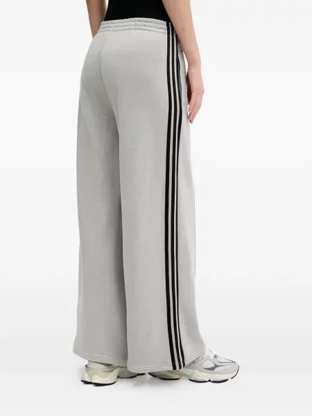 Spodnie Adidas w paski z autografem do biegania zielone