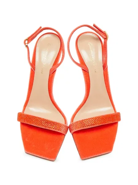 Sandale Gianvito Rossi de catifea slingback portocaliu