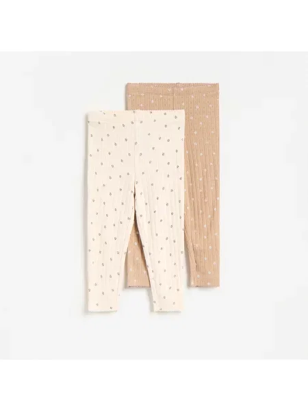 Reserved 2 darab pamutban gazdag leggings krémszínű