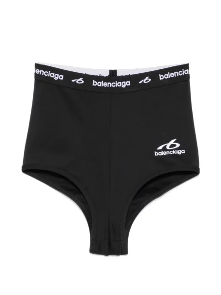 Pantaloni scurți Balenciaga cu talie înaltă cu imagine negru