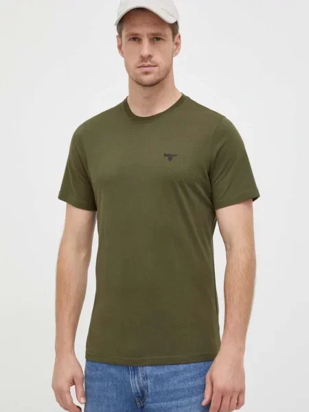 Тениска Barbour с изчистен дизайн зелено
