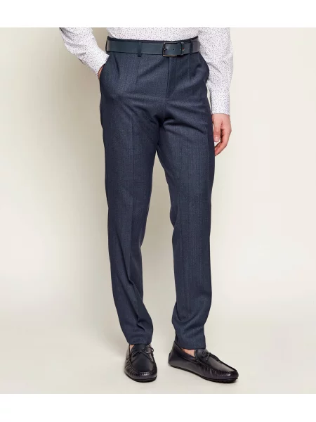 BOSS BLACK De lână pantaloni negru