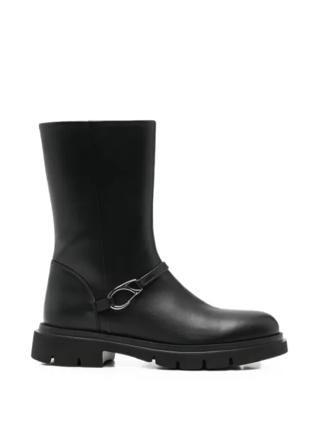 Botine Herno din piele cu cataramă negru