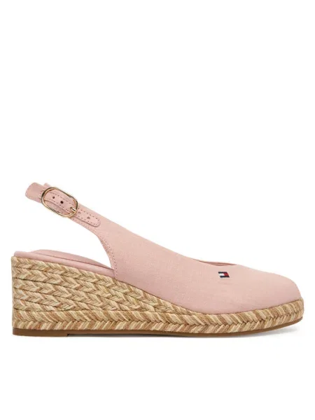 Tommy Hilfiger Εσπαντρίγιες Mid Wedge Espad Slingback Speck ροζ