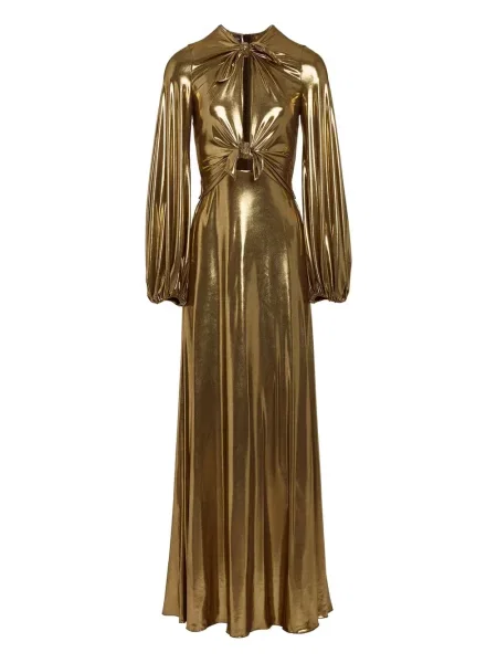 Rochie maxi Giambattista Valli cu funde de costum auriu