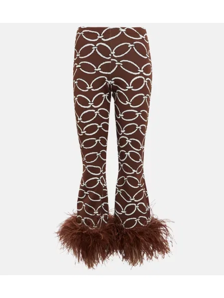 Nohavice Valentino s potlačou hnedá
