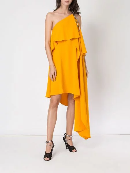 Rochie Monse drapată de costum galben