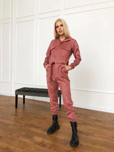 Замшевий Комбінезон Milirud пудра