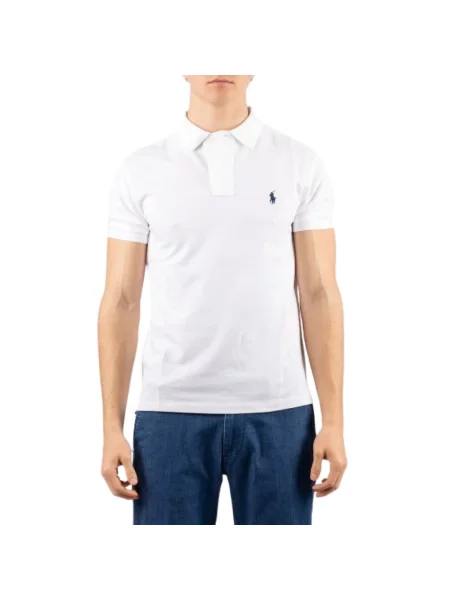 Długa koszulka Polo Ralph Lauren z siateczką z długim rękawem biała