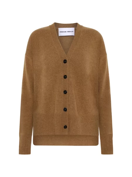 Cardigan Emiliano Rinaldi cu decolteu în V maro