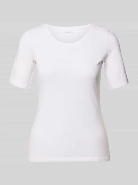 T-shirt o kroju slim fit z czystej bawełny Jake*s Casual biała