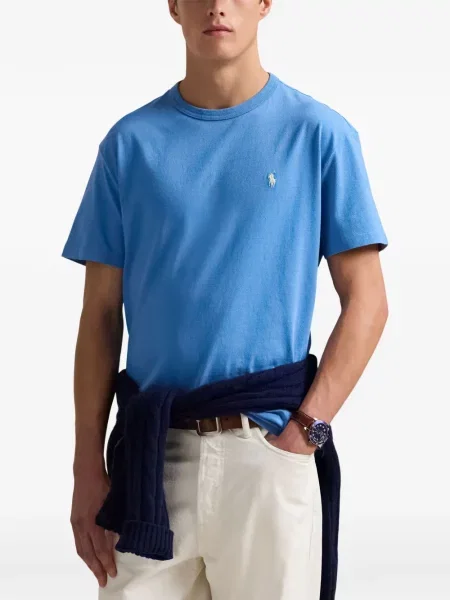 Tricou polo Polo Ralph Lauren cu glugă cu blană cu broderie roșu