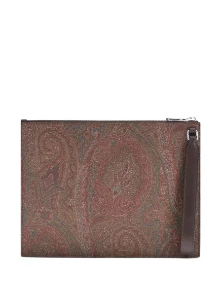 Geantă Etro cu model paisley maro