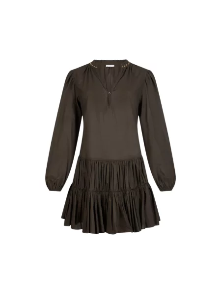 Sukienka w literę a Liu Jo muślinowa dzwony zielona