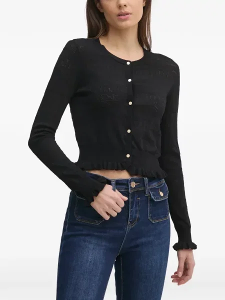 Cardigan Gaudi cu volane negru