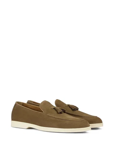 Pantofi loafer Doucal's din piele de căprioară maro