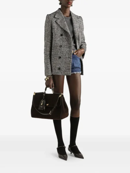 Pulover Dolce & Gabbana din cașmir scurt gri