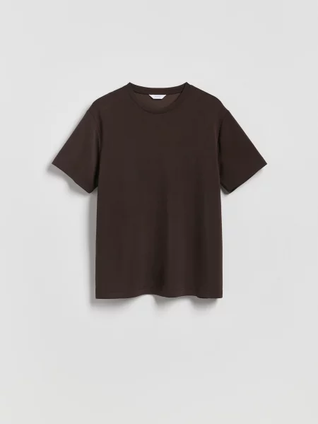 Reserved Футболка regular fit з модалом темно коричневий