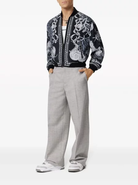 Raštuota bomber striukė Versace grįžtamasis juoda