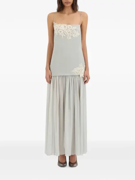 Rochie maxi Sir din dantelă albastru