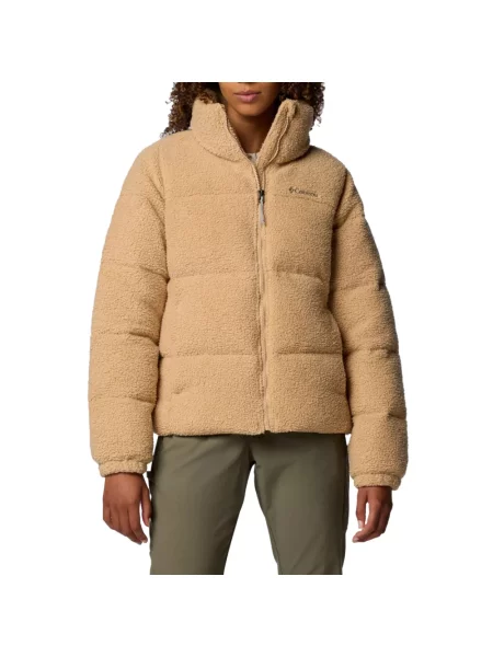 Columbia kurtka Puffect Sherpa zimowa oversize beżowy
