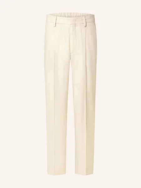 Chino Kalhoty Kay Relaxed Fit S Lnem béžová